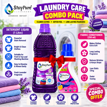 Detergent Liquid (Lavender) with Fabric Conditioner Combo
