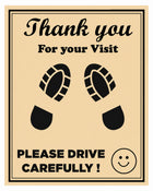 Disposable Paper Foot Mat (Thank You for Your Visit - Please Drive Carefully) | Pack of 20 Sheets