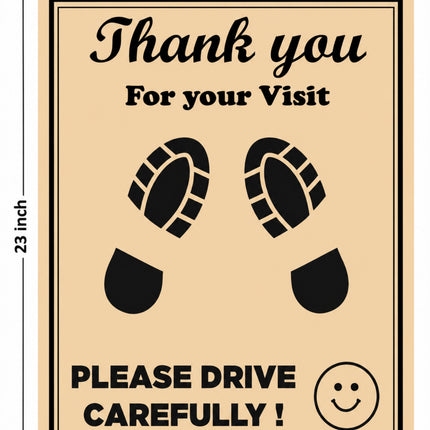 Disposable Paper Foot Mat (Thank You for Your Visit - Please Drive Carefully) | Pack of 20 Sheets
