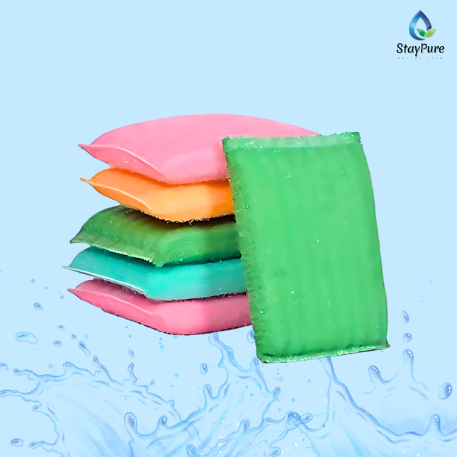 Scratch-Proof Kitchen Scrubber Pads – Multi-Color Foam Sponge (Pack of 6)