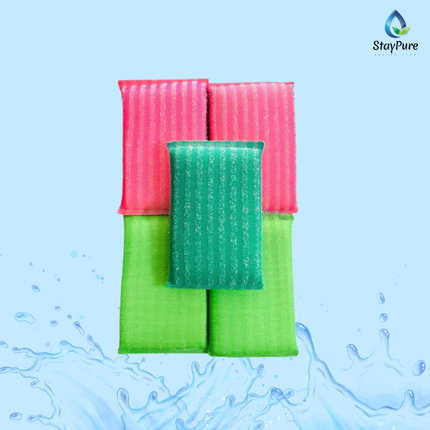 Scratch-Proof Kitchen Scrubber Pads – Multi-Color Foam Sponge (Pack of 6)